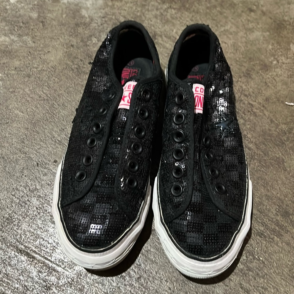Converse Checkered Sequin Slip On